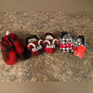 Flannel Slipper Bundle 9-12mo (3 pair)